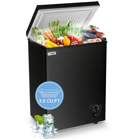 Congelador profundo pequeño WANAI, 100 L, negro, 7 termostatos