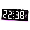 thumbnail image 3 of Reloj despertador digital con luz ambiental, moderno, fácil de usar, con pantalla semanal, multifuncional, para dormitorio, sala de estar, dormitorio, Luz rosa, 3 of 8