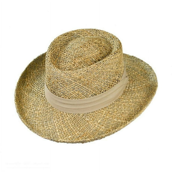 Pebble Beach Seagrass Straw Gambler Hat - M/L - Seagrass