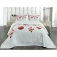 thumbnail image 2 of Ambesonne Christmas Quilted Coverlet 3 Pcs, Traditional, King Size, Red White, 2 of 4
