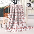 thumbnail image 2 of Red Christmas Snowflake Pattern Blanket,Comfortable Soft Flannel Throw Blanket,All Season,Warm Lightweight Blankets for Sofa Bed Couch Living Room Chair,40"x50", 2 of 4