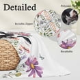 thumbnail image 6 of Cow Flower King Size Pillow Cover, Pillowcase Protectors with Zipper, Breathable Decorative Throw Pillow Case Cover, Farmhouse Cattle Botanical Butterfly Floral Pillow Shams for Couch Sofa 20x36Inch, 6 of 8