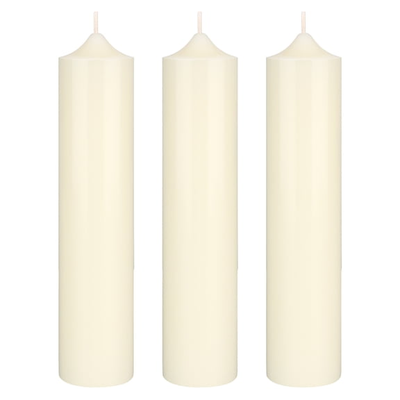 Mega Candles 3 pcs Unscented Ivory Dome Top Round Pillar Candle, Hand Poured Premium Wax Candles 2 Inch x 9 Inch, Home Décor, Wedding Receptions, Baby Showers, Birthdays, Celebrations, Party & More