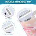 thumbnail image 5 of 30 oz Tumbler With Handle Stainless Steel Insulated Tumbler With Lid for Car Cup Holder Pink Roses and Ribbons, 5 of 9