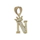 thumbnail image 4 of Cadena y dije de brillos con corona de oro laminado letra N, 4 of 8