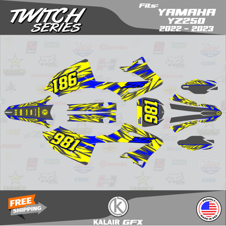 Kalair GFX Graphics Kit for Yamaha YZ250 (2022-2023) Twitch Series Kalair GFX Graphics Kit for Yamaha YZ250 (2022-2023) Twitch Series