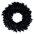 thumbnail image 4 of Vickerman 24" Flocked Black Fir Pre-Lit Artificial Wreath, Dura-Lit® Warm White LED Mini Lights., 4 of 6