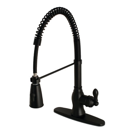 Gourmetier GSY8890ACL American Classic Single-Handle Deck-Mount Pre-Rinse Kitchen Faucet Matte Black