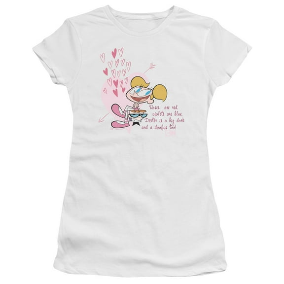 Dexter's Laboratory Roses Are Red S/S Junior Women's T-Shirt Sheer White