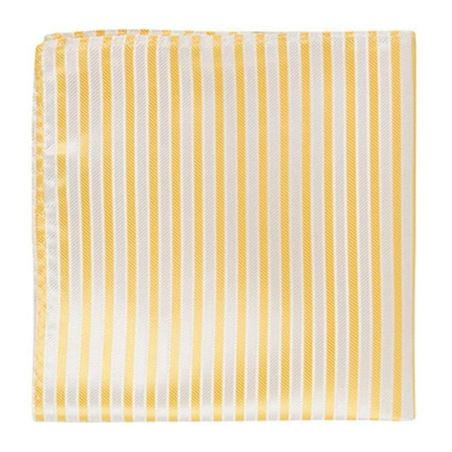 Y3 PS - 12 x 12 in. Matching Pocket Square - Yellow With White Stripes