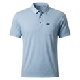 thumbnail image 7 of TKKCS Mens Checkered Short Sleeve Polo Shirt- Casual Moisture Wicking Regular Fit Breathable Pullover Collared Shirts Light Blue Size 3XL, 7 of 7