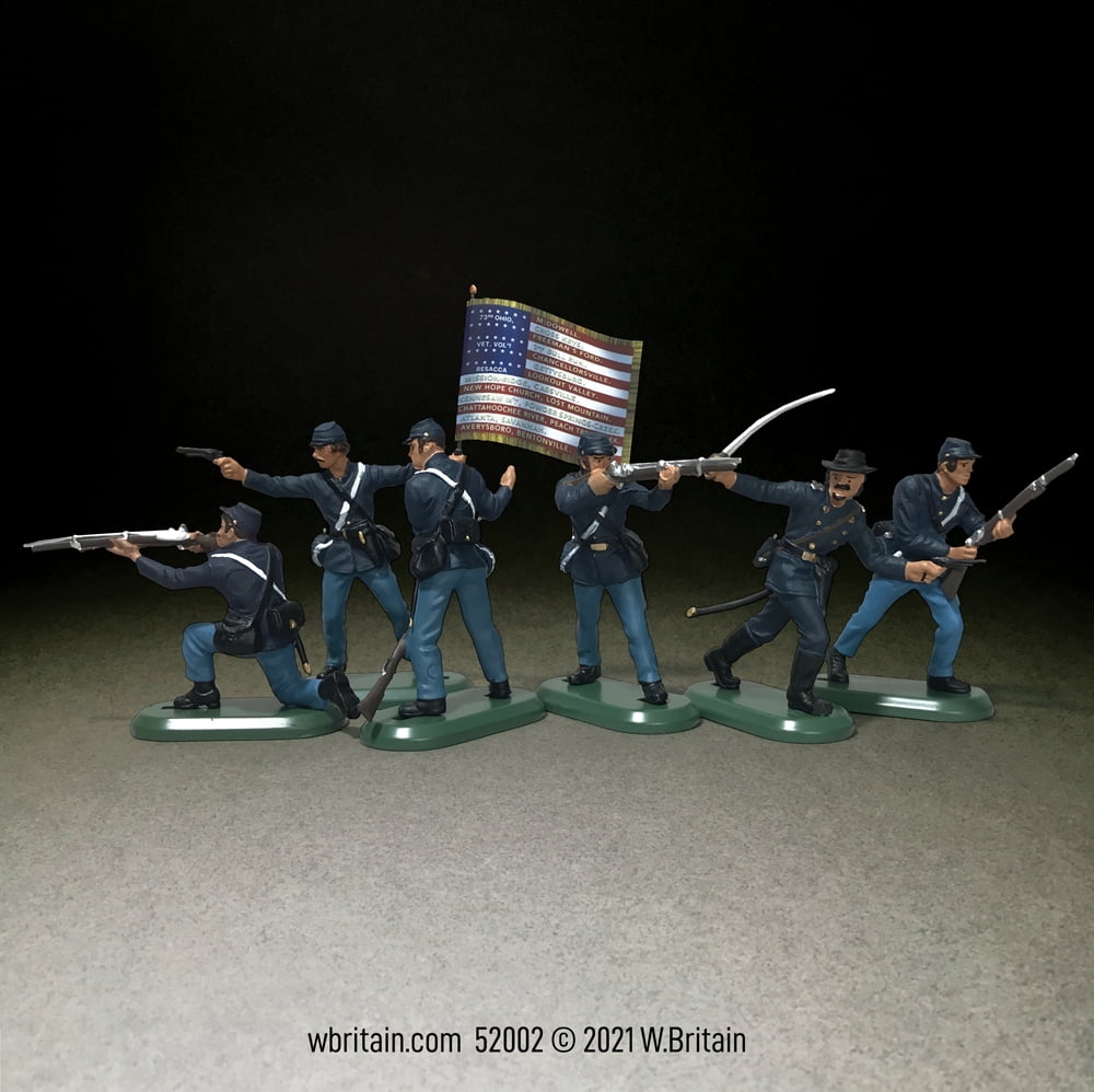 TOY SOLDIERS METAL CIVIL WAR UNION FLAG SET 2 PC 54 MM 