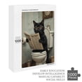 thumbnail image 6 of 1000 Piece Jigsaw Puzzle 20" x 30" Finished Size Black Cat Reading Newspaper On The Toilet 1000 Piece Wooden Puzzle -Challenging Puzzle Perfect for Game Nights, 6 of 8