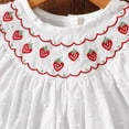 thumbnail image 5 of NOLDARES Toddler Girls Halter Backless Romper Baby Kid Strawberry Embroidery Jumpsuit Pants Clothes(B1-White,3-6 Months), 5 of 7