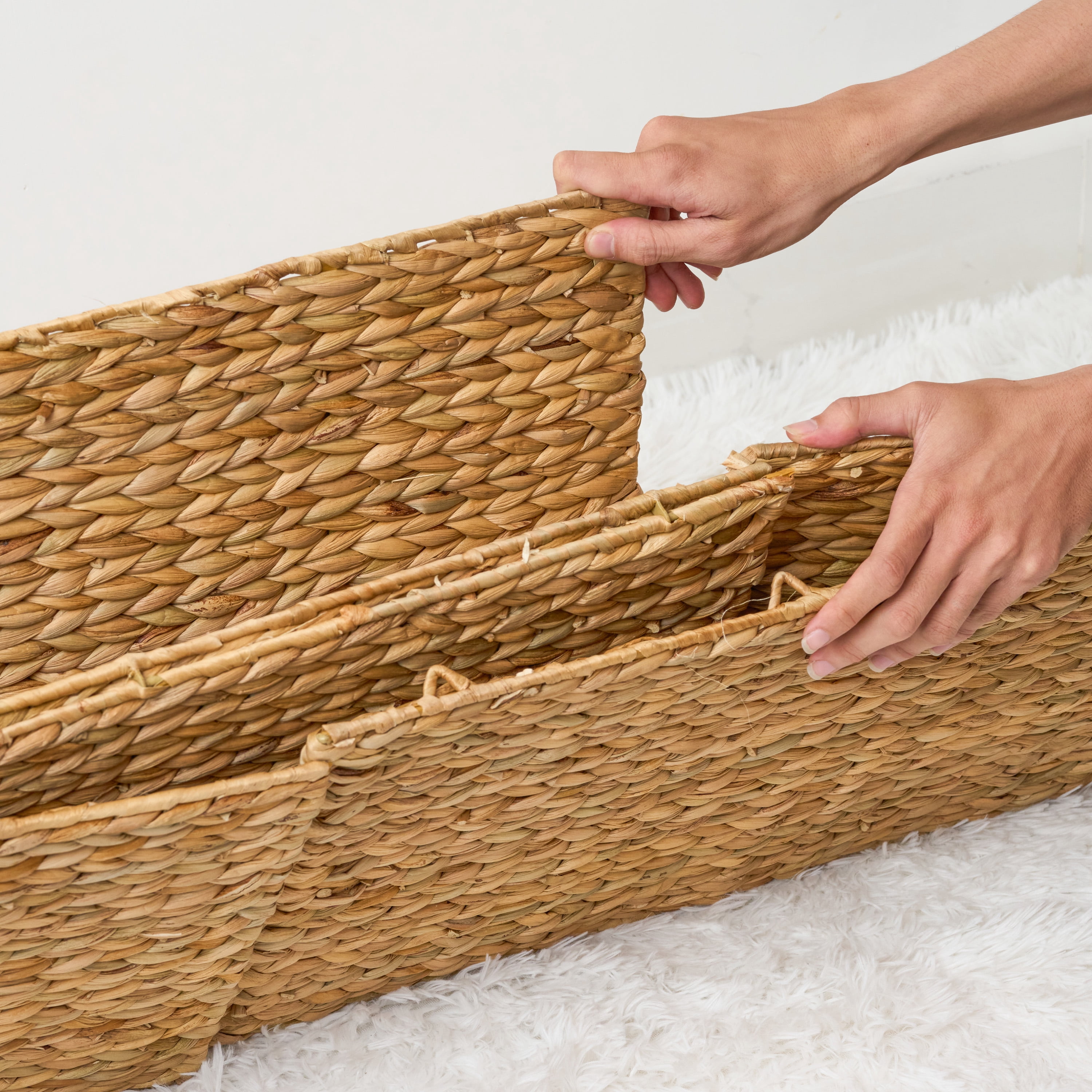 Water Hyacinth Storage Trunk, Spacious Interior, Removable Lid, Breathable, Eco-Friendly
