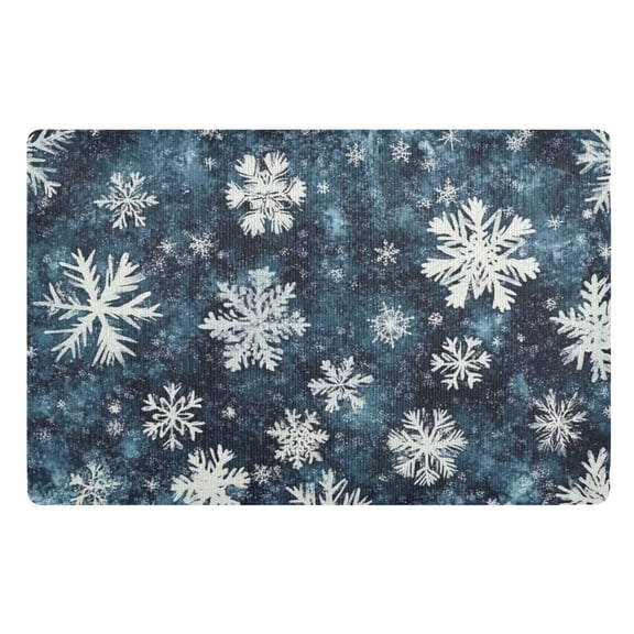 Winter Snowflakes Floor Door Mat Outdoor Indoor for Home Entrance Welcome Mats 32"x20"