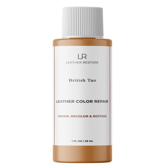 Leather Restore Leather Color Repair, British Tan 1 OZ - Repair, Recolor and Restore Couch, Furniture, Auto Interior, Car Seats, Vinyl and Shoes