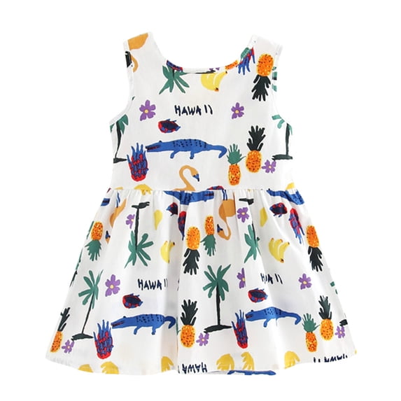 Gyratedream Kids Baby Girls Sleeveless Dinosaur Printed Hawaii Tutu Dress,2-11Y