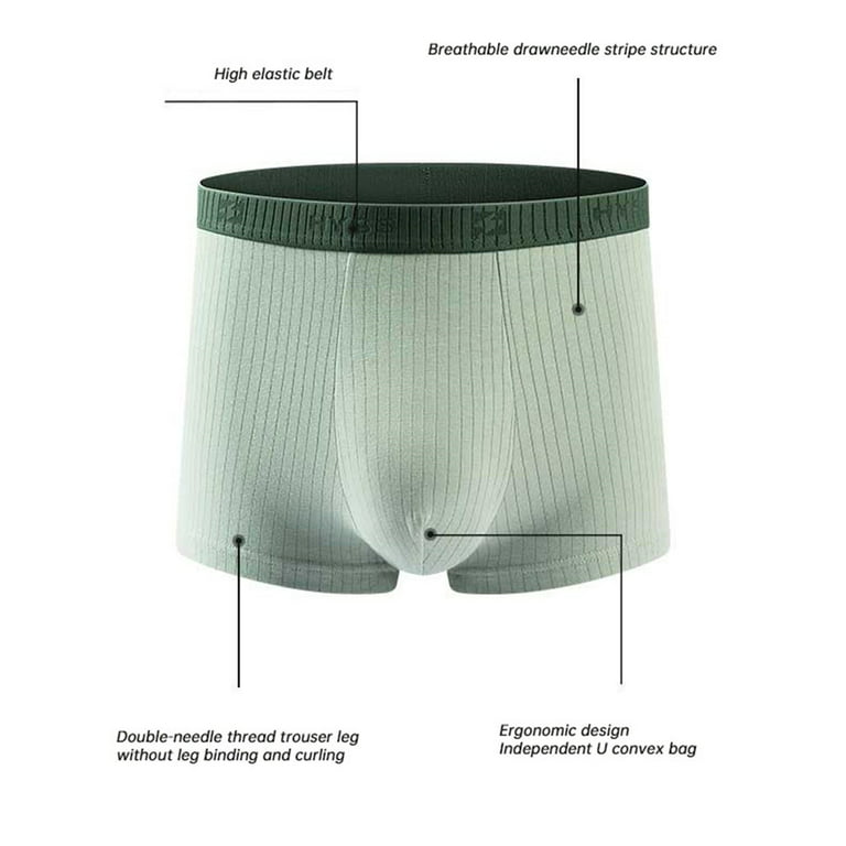 Akiihool Men's Underwear Men's Dual Pouch Underwear Micro Modal Trunks  Separate Pouches with Fly (C,3XL)