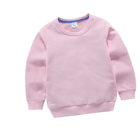 

Unisex Kids Solid Cotton Blend Pullover Sweatshirt T-Shirt Toddler Baby Crewneck Sweatshirt Long Sleeve Tshirts Tops Blouse