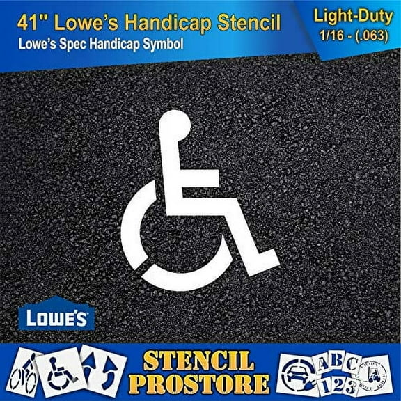 Retail Stencils - Lowes - 41 in Handicap Stencil - 36'' x 41'' x 1/16" (63 mil) - Light-Duty