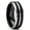 Silver, variant on Men Tungsten Two-Tone Wedding Band Grooved Ring 8mm Black Goldtone