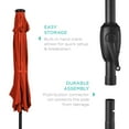 thumbnail image 5 of Best Choice Products 7.5ft Outdoor Solar Patio Umbrella for Deck, Pool w/ Tilt, Crank, LED Lights - Rust, 5 of 6