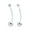 Grey, variant on Womens  Long Wire Double Bead Ball Threader Earrings .925 Sterling Silver
