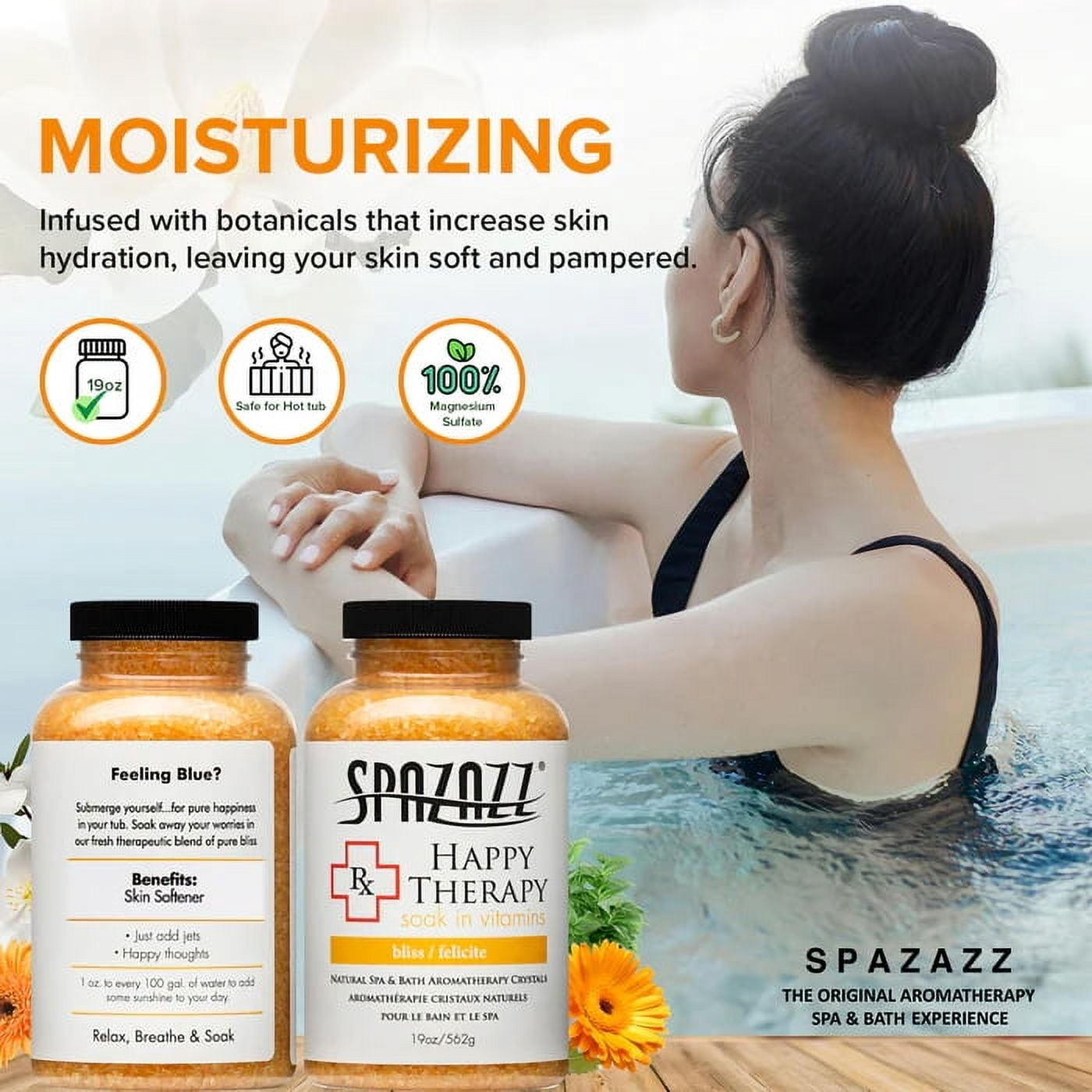 Spazazz Aromatherapy Spa and Bath Crystals - Happy Therapy 19oz (2 Pack)