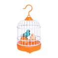 thumbnail image 3 of Juguete de pájaro cantor de simulación, jaula de pájaros, sonido realista, pájaro eléctrico creativo. Naranja, 3 of 9