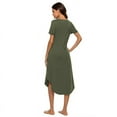thumbnail image 4 of Robe de Nuit à Manches Courtes Col en V Longueur Complète pour Femmes Grande Taille, 4 of 4