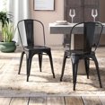 thumbnail image 2 of Plata Décor Import Inc Chaise sans accoudoirs Tolix noire pour salles à manger, cuisines, cafés, restaurants, terrasses et espaces événementiels, 2 of 3