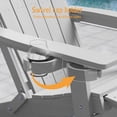 thumbnail image 3 of ACEGOSES Adirondack Chair Set of 2 with Retractable Ottoman, HIPS Folding Adirondack Chair with Cup Holder, All-Weather Fire Pit Chair for Outdoor, Light Gray, 3 of 6