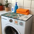 thumbnail image 3 of ZIATUBLES Washing Machine Top Dust Cover Pad Anti-Scratch Washer Dryer Top Protector Mat Water Resistant Laundry Room Kitchen Home Decor Accessories, 24 x 19.7 Inch, Hummingbird Boho Mandala Flower, 3 of 7