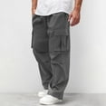 thumbnail image 6 of Zimjoy Gray Pants for Men Big and Tall Drawstring Elastic Cargo Pants Breathable Athletic Pant Cool Cotton Lightweight Pantalones De Hombre with Multi-Pockets, Dark Gray 3XL, 6 of 6