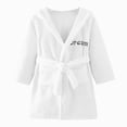 thumbnail image 4 of NOLDARES Boys Girls Robe Fleece Hooded Soft Toddler Bathrobe Cute Boys Bathrobe Fuzzy Plush Robes for Kids,WH1,5-6 Y, 4 of 4