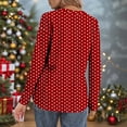 thumbnail image 2 of Besolor Women's Long Sleeve Shirts Trendy Polka Dots V Neck Button Tunic Tops Going out Dressy Blouses, 2 of 8