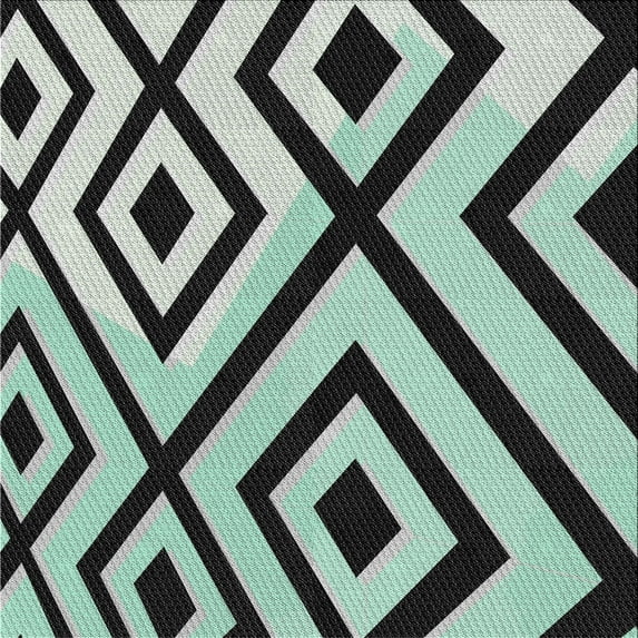 Ahgly Company Machine Washable Indoor Square Transitional Magic Mint Green Area Rugs, 6' Square