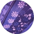thumbnail image 1 of Ahgly Company Machine Washable Indoor Round Transitional Bright Purple Area Rugs, 8' Round, 1 of 7