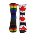 thumbnail image 2 of Women's Men's Canada Gay Pride Flag Colorful Novelty Pattern Crew Athletic Socks, 2 of 7
