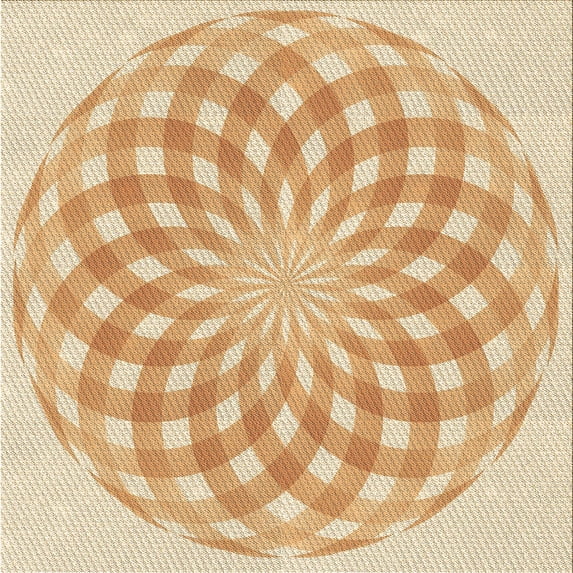 Ahgly Company Indoor Square Patterned Khaki Gold Area Rugs, 8' Square