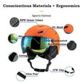 thumbnail image 3 of Ski Helmet With Ski Goggles, Snowboard Helmet And 2-in-1 Visor Goggles Set, 3 of 5