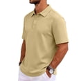 thumbnail image 4 of BRANROY Men's Breathable Collared Short Sleeve Shirts - Casual Versatile Fashion Top for Daily Outdoor Wear, Lightweight Lapel Design,Khaki,L, 4 of 8