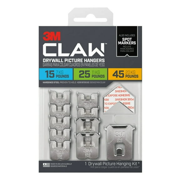 3M Claw Drywall Picture Hangers, 15 Lb, Pack of 10 Hangers