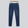 thumbnail image 6 of Men's Jeans Slim Fit Stretch Small Feet Denim Jeans Solid Color Trendy Casual Mens Pants, 6 of 6