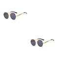 thumbnail image 2 of Jumpingount 1 par de gafas de sol de metal, lentes de cristal elegantes, decorativas, universales, para viajar, fotografía, gafas de moda, gafas Type2 NO2, 2 of 6