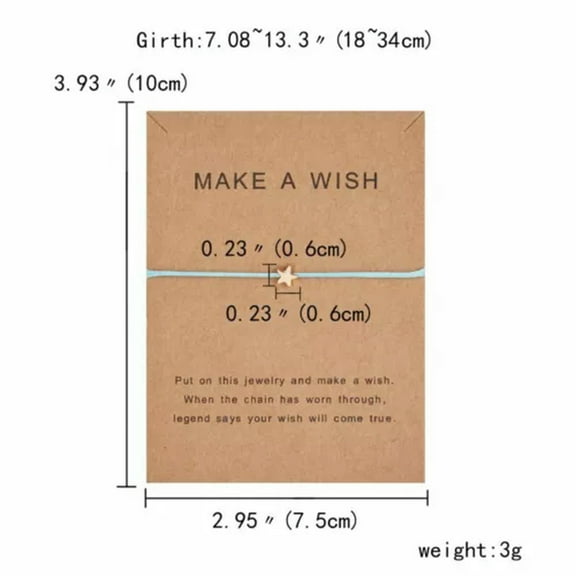 EOEMY Multicolor Lucky Bracelet Rope Adjustable String Bracelet Women Make A Wish Gift-Star-Blue