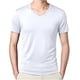 thumbnail image 2 of pstuiky Mangas cortas para hombre, Camisa/camiseta informal de verano para hombre, con cuello redondo y botones lisos, para uso diario y al aire libre camisetas de hombre l, 2 of 6