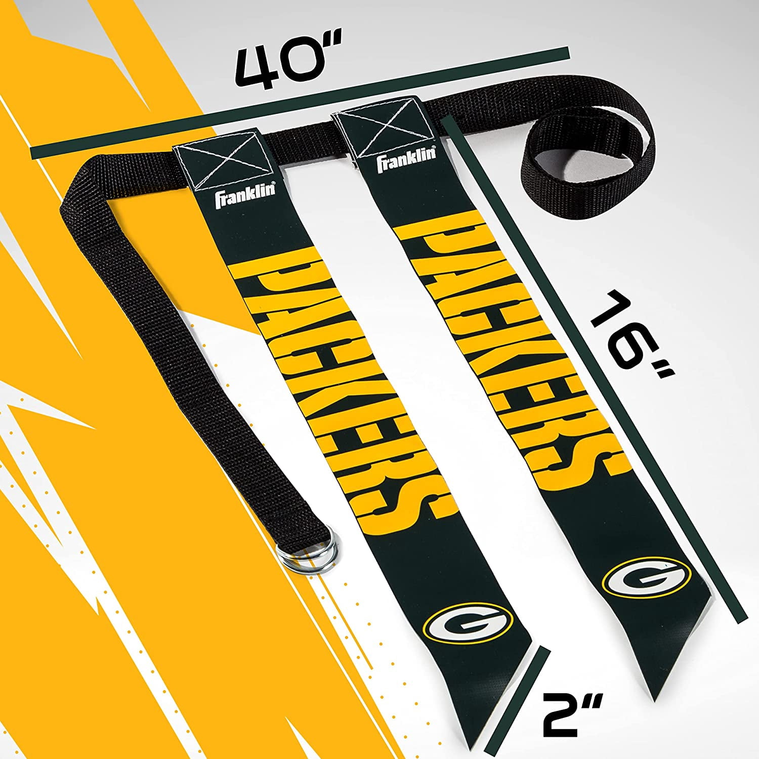 Franklin Sports NFL Green Bay Packers Youth Flag Football Set