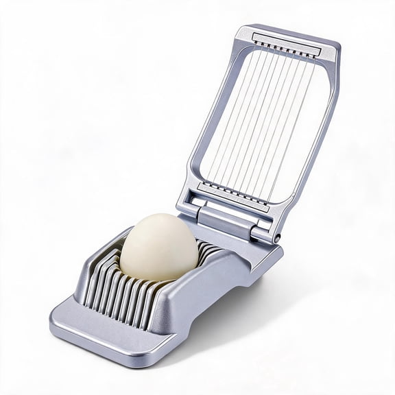 Egg Slicer for Hard Boiled Eggs, Silver Egg Cutter with Stainless Steel Wires, Kitchen Slicer for Strawberry Mushroom Soft Fruit, 1 Pack